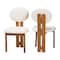 Baxton Studio Kacela Modern Japandi Cream Boucle Fabric and Walnut Brown Finished Wood 2-Piece Dining Chair Set 241-2PC-13433-ZORO - alternate 1